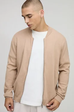 Veste bomber en maille tricotée chic à coupe régulière