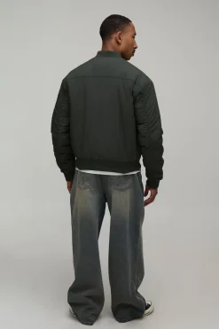 Veste Bomber En Nylon Coupe Regular Avec Zips Latéraux