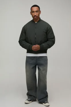 Veste Bomber En Nylon Coupe Regular Avec Zips Latéraux