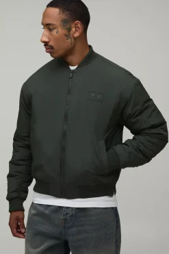 Veste Bomber En Nylon Coupe Regular Avec Zips Latéraux