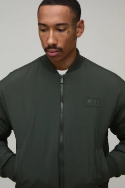 Veste Bomber En Nylon Coupe Regular Avec Zips Latéraux