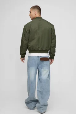 Veste bomber en nylon froissé effet pêche, coupe régulière
