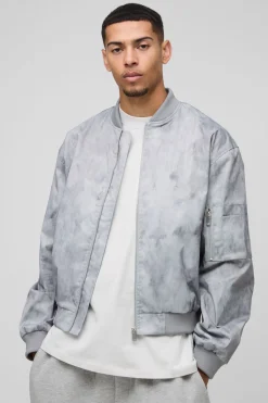 boohooMAN Veste Bomber en Nylon légère à coupe régulière, look délavé<Homme Manteaux Et Vestes