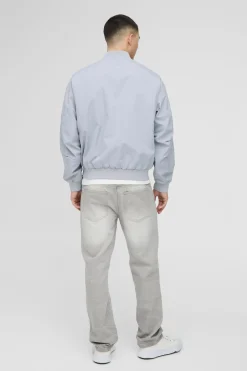 Veste bomber en nylon oversize à coupe carrée avec détails de couture