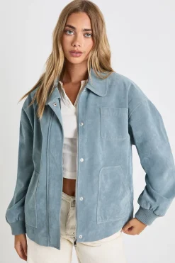 Veste bomber en suède synthétique