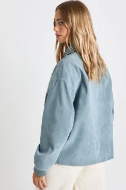 Veste bomber en suède synthétique