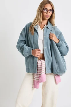 Veste bomber en suède synthétique