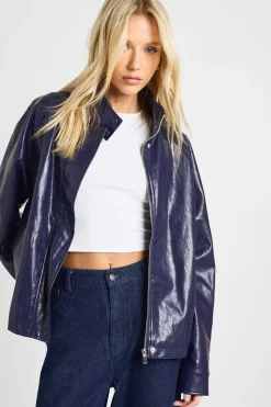 Veste bomber en synthétique