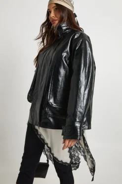 Veste bomber en synthétique doublée Teddy