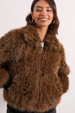 Veste Bomber en synthétique Motif Tigre