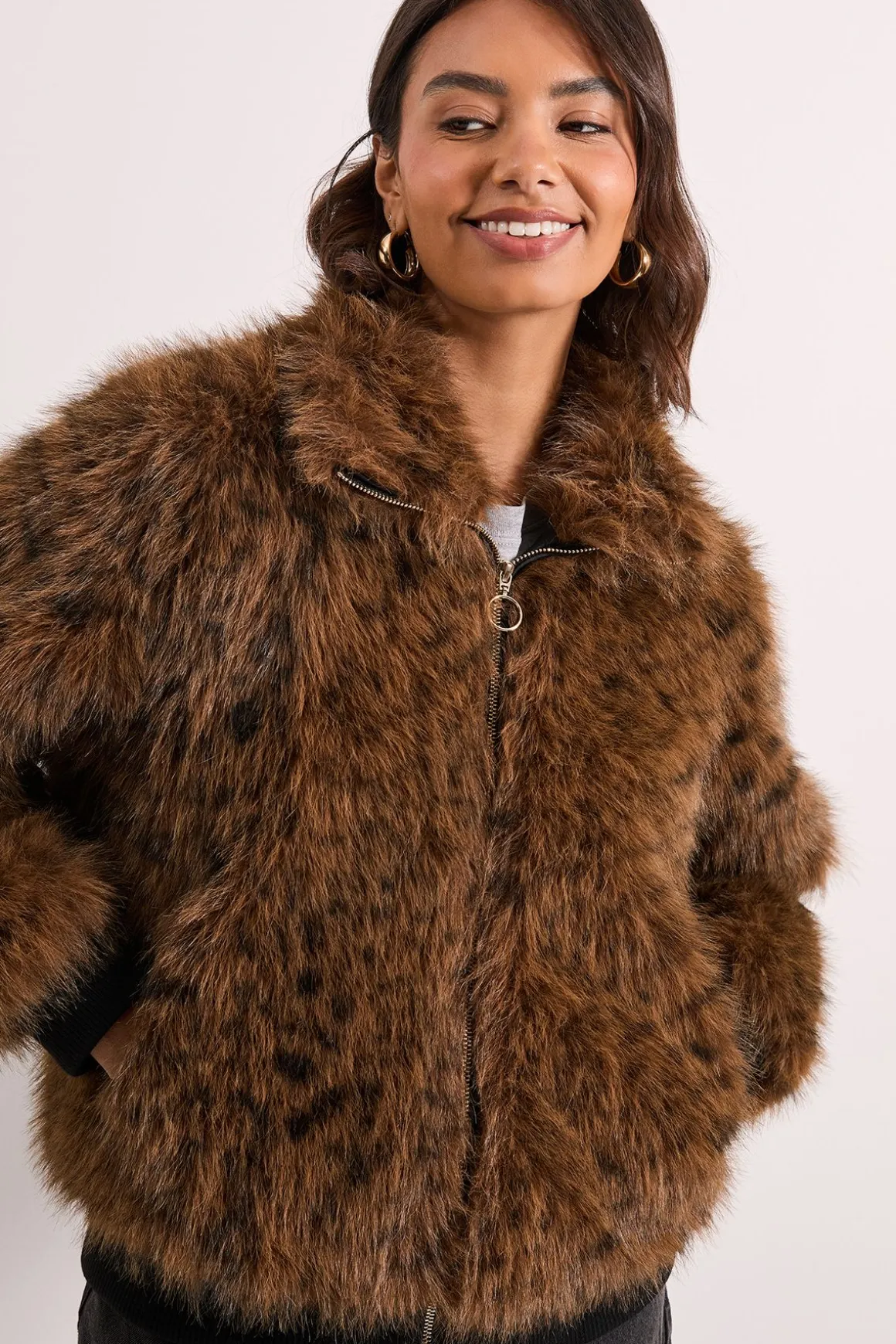 Veste Bomber en synthétique Motif Tigre