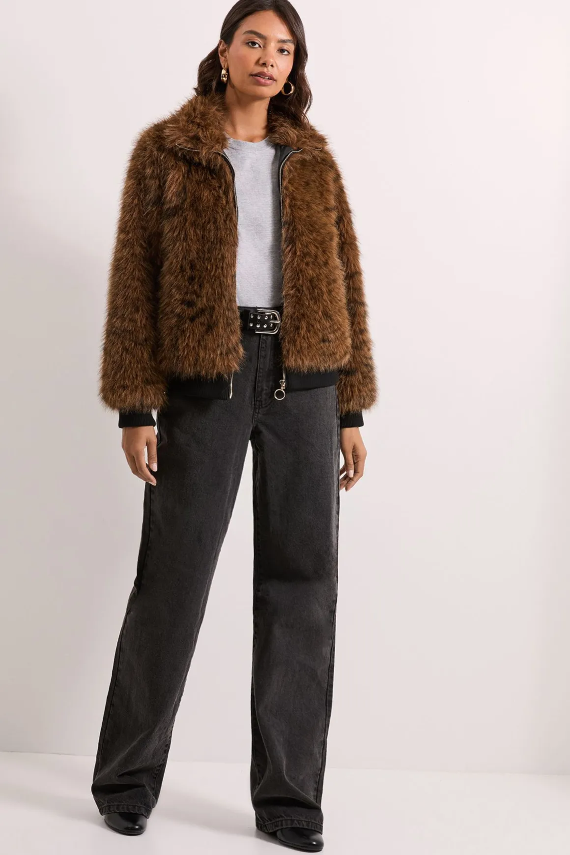 Veste Bomber en synthétique Motif Tigre