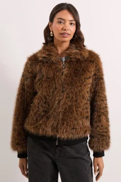 Veste Bomber en synthétique Motif Tigre
