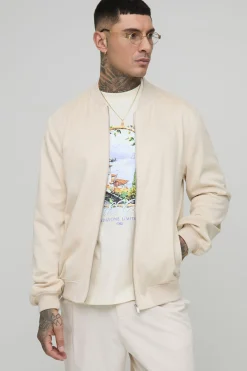 Veste bomber en synthétique-suède à coupe régulière pour grande taille