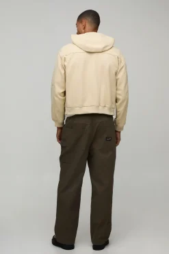 Veste Bomber En Toile À Casynthétiqueche Avec Fermeture À Attache Métallique De Style Duffle, Coupe Oversize