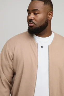 Veste bomber en tricot, coupe régulière Plus Basic