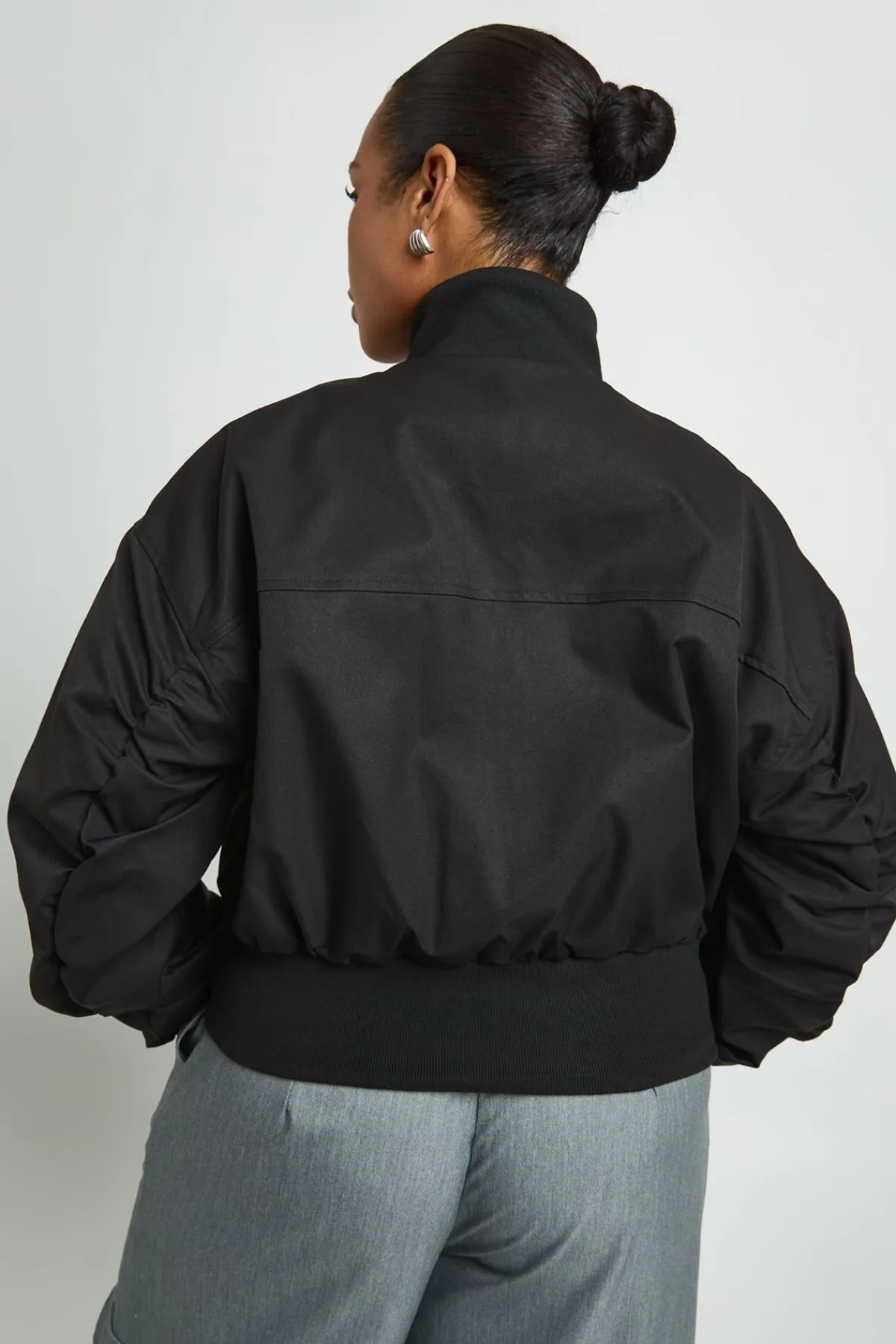 boohoo Veste Bomber Grande Taille À Col Montant Et Fermeture Zippée<Femme Vestes & Manteaux|Bombers