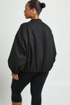 Veste Bomber Grande Taille Zippée Avec Détails Froncés