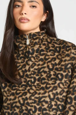 boohoo Veste Bomber Imprimé Effet Laine<Femme Imprimé Léopard|Vestes & Manteaux