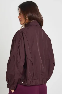 Veste Bomber Légère À Col Montant Et Taille Élastiquée