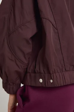 Veste Bomber Légère À Col Montant Et Taille Élastiquée