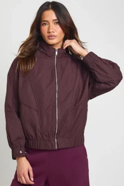 Veste Bomber Légère À Col Montant Et Taille Élastiquée