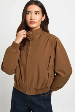 boohoo Veste Bomber Légère À Col Montant Boutonnée<Femme Vestes & Manteaux|Bombers