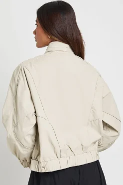 Veste Bomber Légère À Col Montant Avec Taille Élastiquée