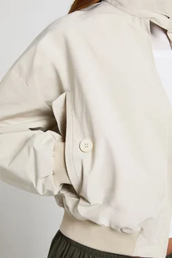 Veste Bomber Légère À Col Montant Boutonné