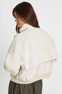 Veste Bomber Légère À Col Montant Boutonné