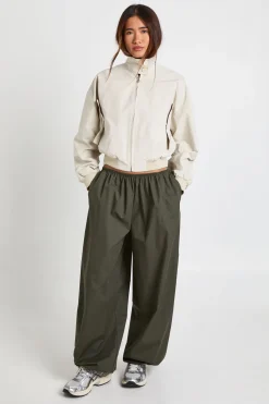 Veste Bomber Légère À Col Montant Boutonné