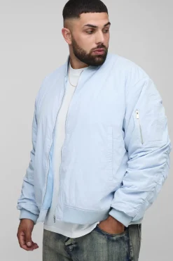 boohooMAN Veste Bomber MA1 Plus Peached Brodée<Homme Vestes & Manteaux Grande Taille|Tout Afficher