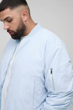 boohooMAN Veste Bomber MA1 Plus Peached Brodée<Homme Vestes & Manteaux Grande Taille|Tout Afficher