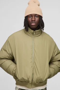 boohooMAN Veste bomber MA1 rembourrée mono, coupe régulière<Homme Manteaux Et Vestes