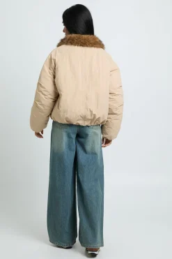 Veste Bomber Matelassée À Détail Imitation Mouton