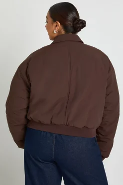 boohoo Veste bomber matelassée Plus<Femme Looks Chocolat|Vestes & Manteaux
