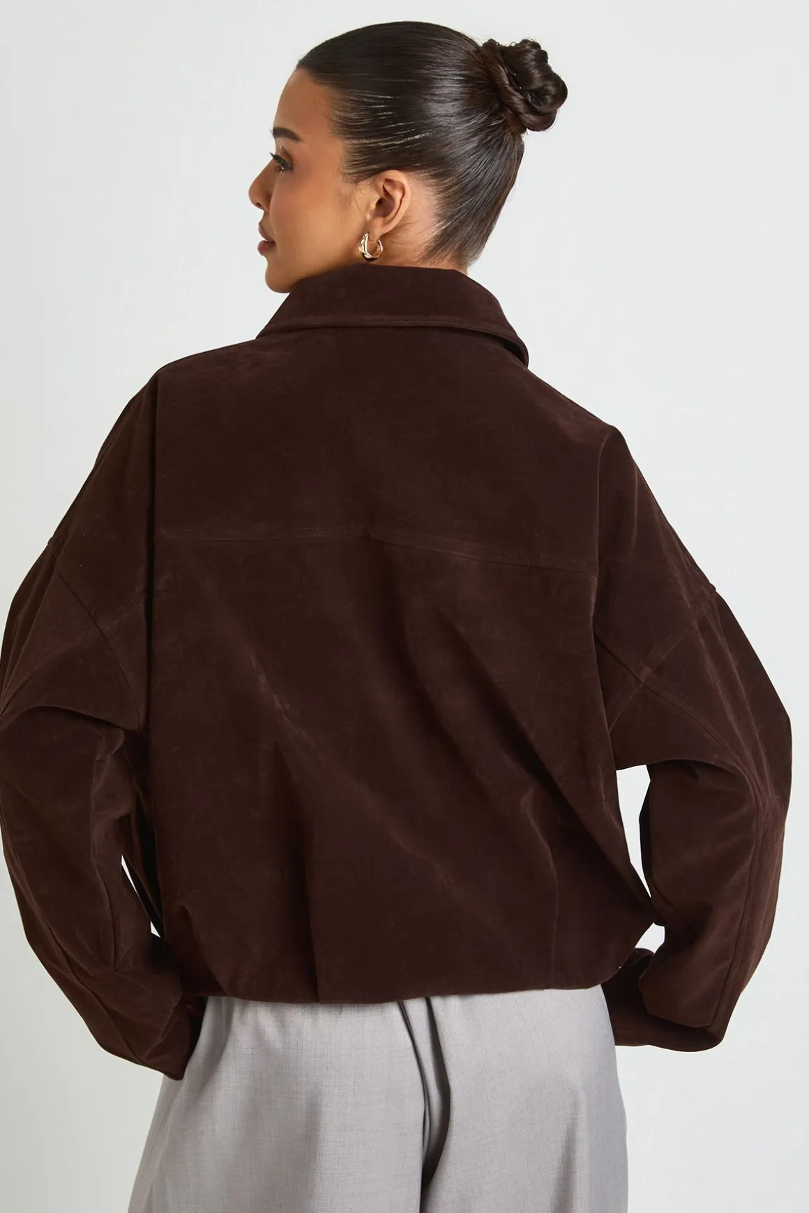 Veste bomber à ourlet bubble en synthétique