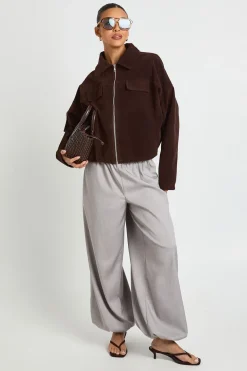 Veste bomber à ourlet bubble en synthétique