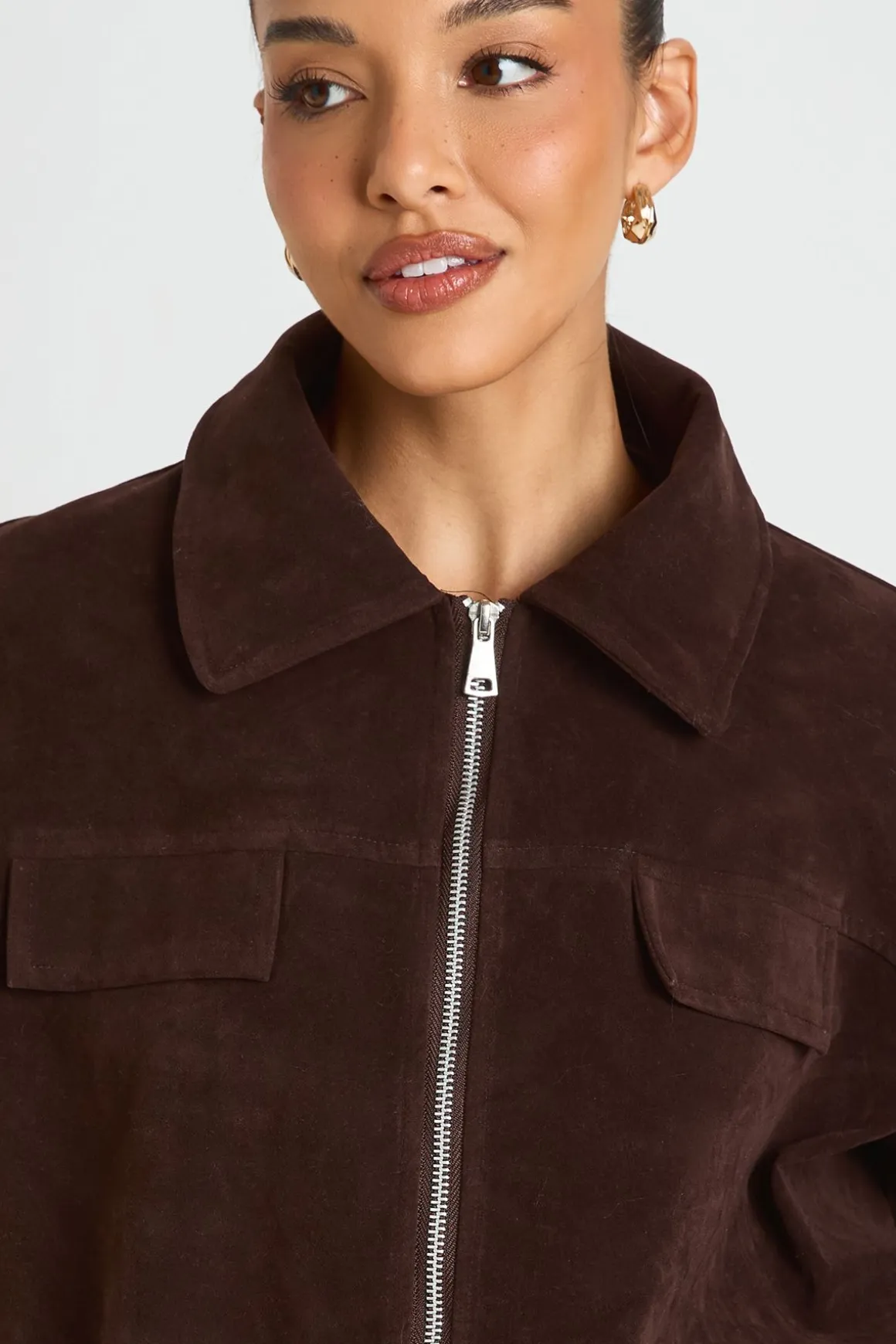 Veste bomber à ourlet bubble en synthétique