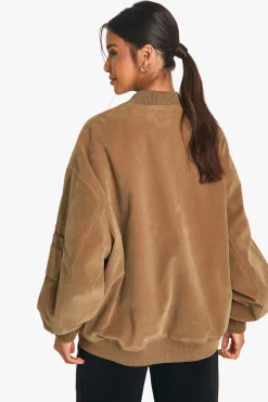 boohoo Veste bomber oversize au look vintage en daim synthétique<Femme Vestes & Manteaux