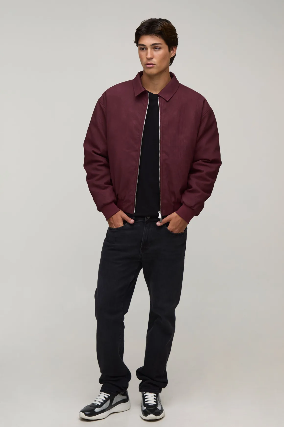 Veste Bomber Oversize Boxy Plissée En Synthétiquecuir