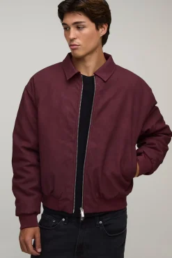 Veste Bomber Oversize Boxy Plissée En Synthétiquecuir