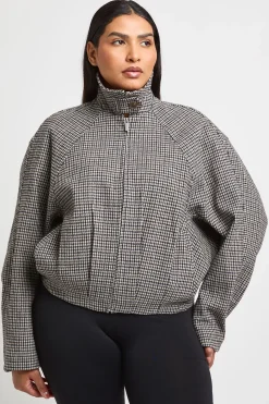boohoo Veste Bomber Oversize À Carreaux Grande Taille<Femme Vestes & Manteaux