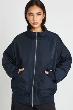 boohoo Veste Bomber Oversize À Col<Femme Vestes & Manteaux|Bombers