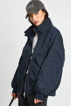 boohoo Veste Bomber Oversize À Col<Femme Vestes & Manteaux|Bombers