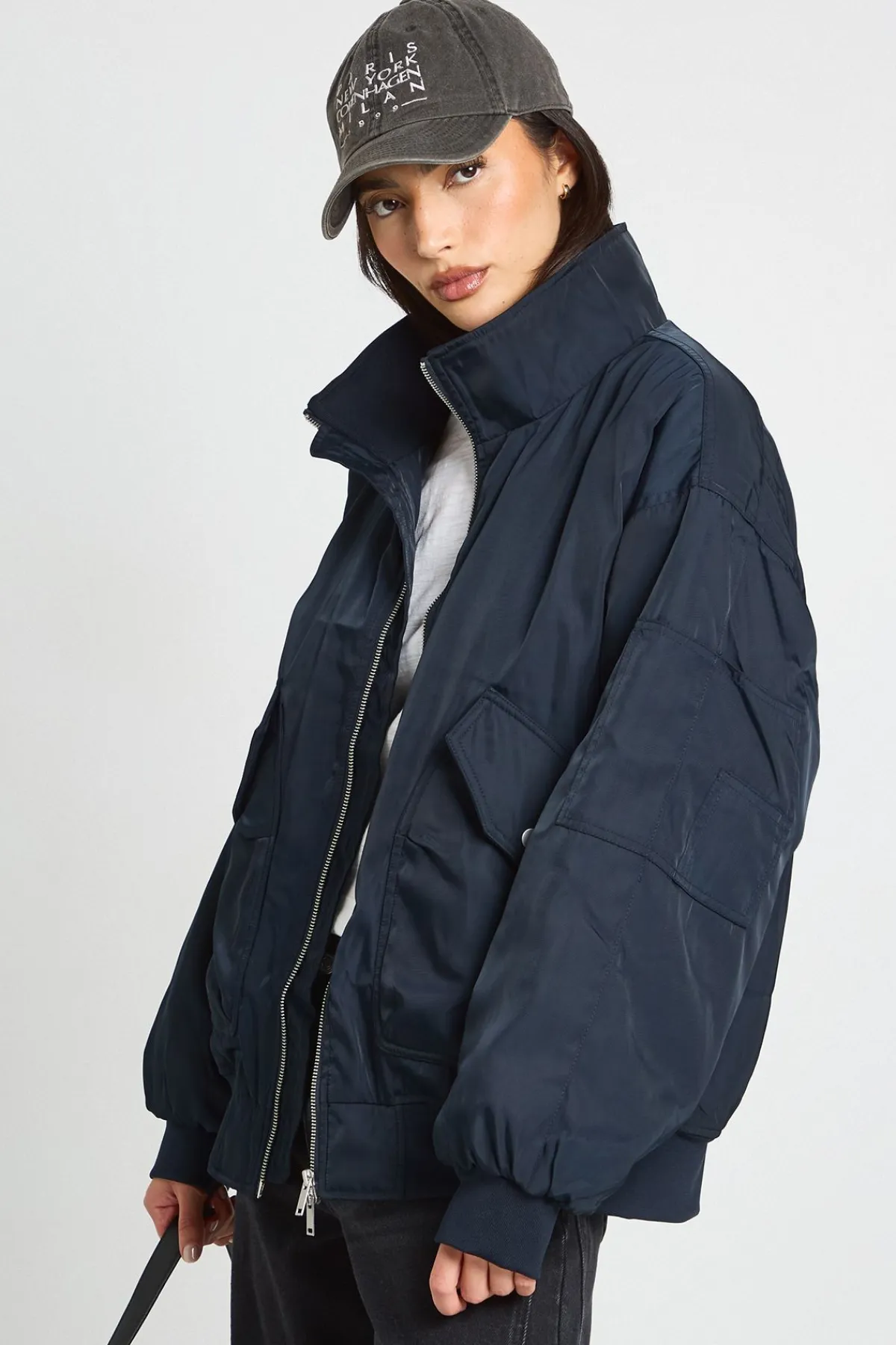 boohoo Veste Bomber Oversize À Col<Femme Vestes & Manteaux|Bombers
