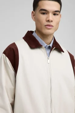 Veste bomber oversize à col en sergé de cordon contrasté