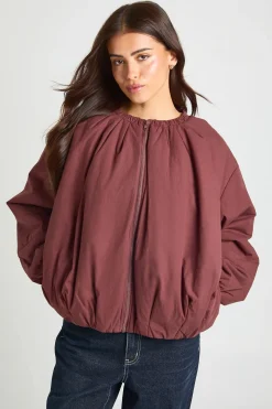 Veste Bomber Oversize À Col Froncé