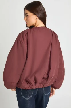 Veste Bomber Oversize À Col Froncé