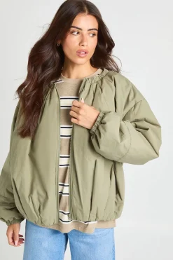 Veste Bomber Oversize À Col Froncé